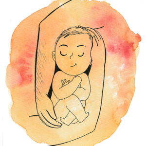 Bébé sur aquarelle